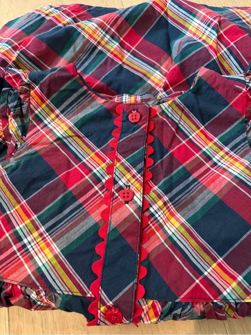 Last chance! Gymboree plaid apple back to school dress size 7 girls
